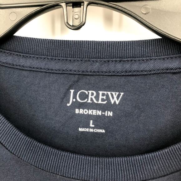 J.CREW Men's Broken-in T-shirt Large Navy Blue Crewneck Short-Sleeve NWT - Picture 7 of 11